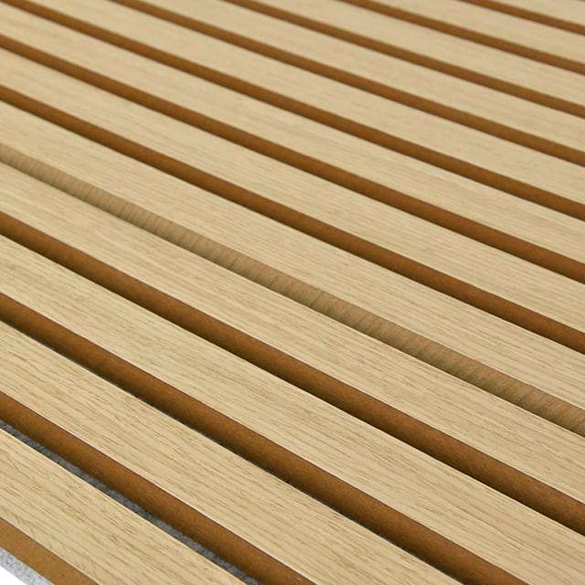 Akupanel Natural Veneer Oak Acoustic Panel Sound Absorbing MDF Wooden Slatted Decorative Wall Panel