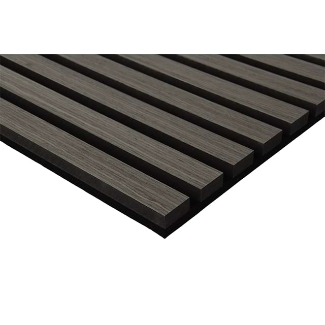 Wall And Ceiling Acoustic Panel Akupanel Mdf Soundproof Slatted Laminated PET Oak Wooden Veneer For Auditorium Hall