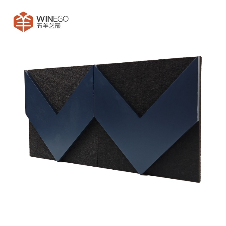 Artistic Geometric PET 3D Wood Slat Acoustic Wall Panels with Painted