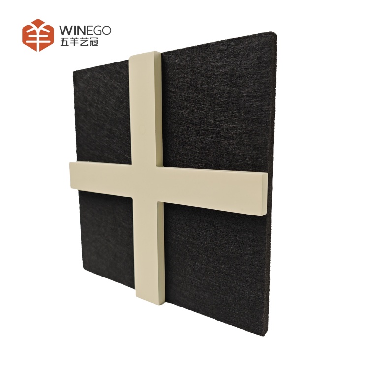 Artistic Geometric PET 3D Wood Slat Acoustic Wall Panels with Painted
