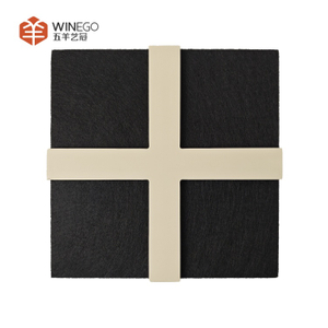 Artistic Geometric PET 3D Wood Slat Acoustic Wall Panels with Painted