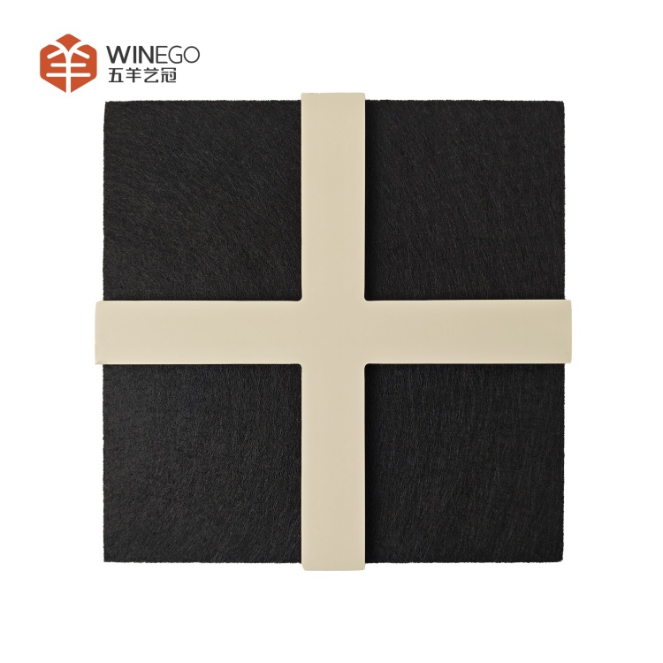 Artistic Geometric PET 3D Wood Slat Acoustic Wall Panels with Painted