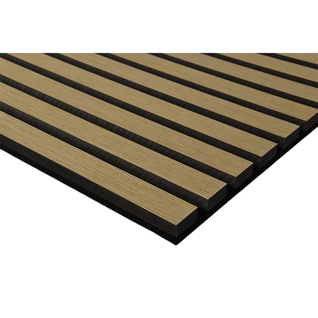 Wall And Ceiling Acoustic Panels Akupanel Mdf Soundproof Slatted Laminated PET Oak Wooden Veneer For Auditorium Hall