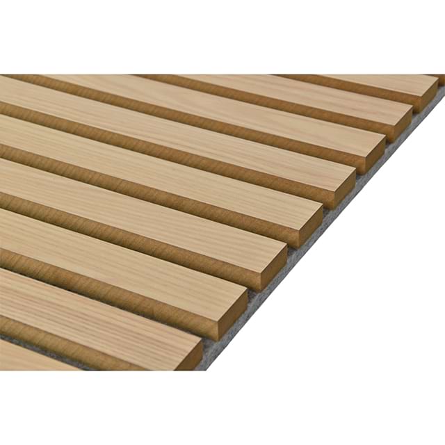 Akupanel Natural Veneer Oak Acoustic Panel Sound Absorbing MDF Wooden Slatted Decorative Wall Panel