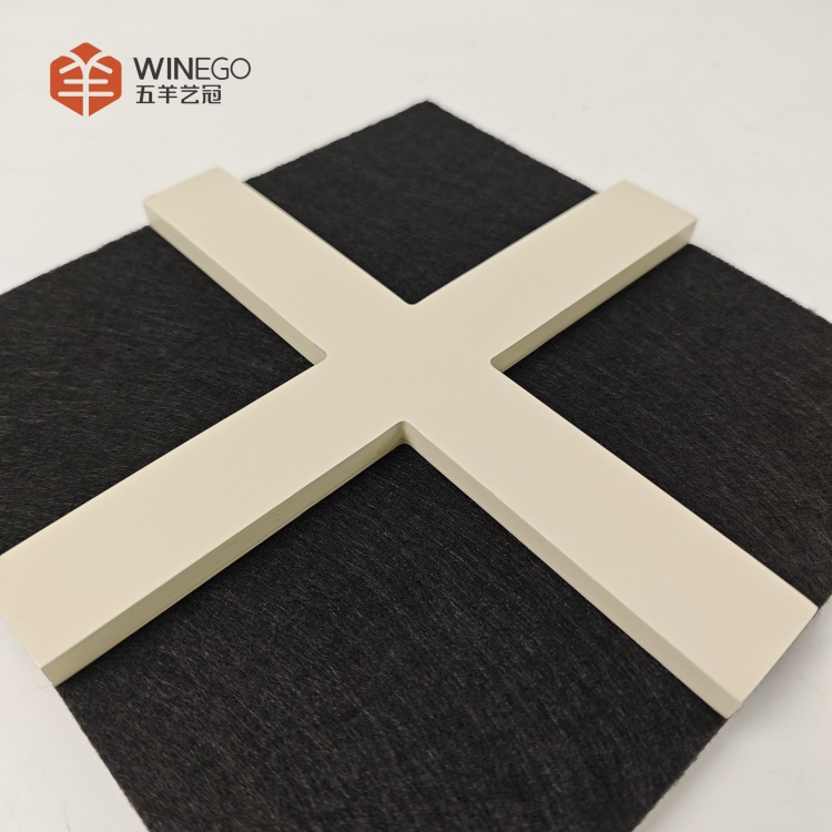 Artistic Geometric PET 3D Wood Slat Acoustic Wall Panels with Painted