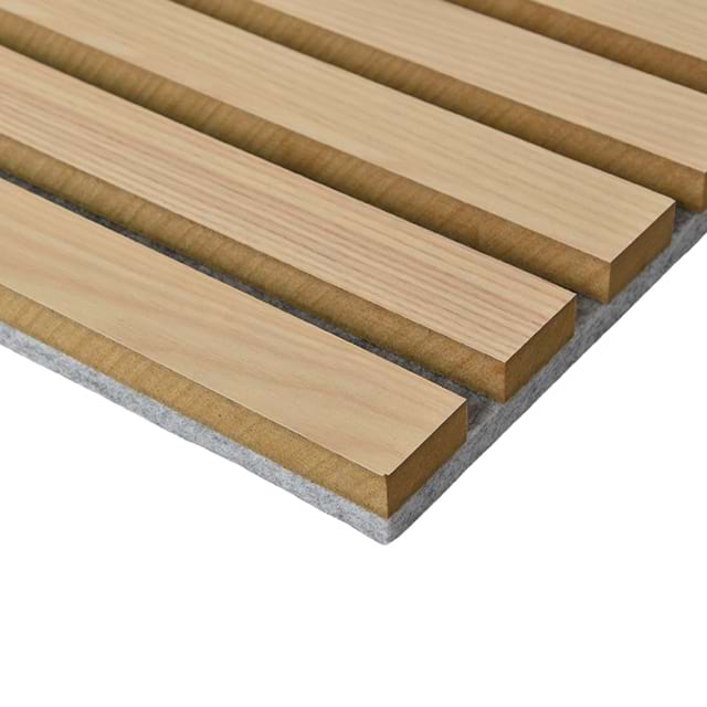 Akupanel Natural Veneer Oak Acoustic Panel Sound Absorbing MDF Wooden Slatted Decorative Wall Panel