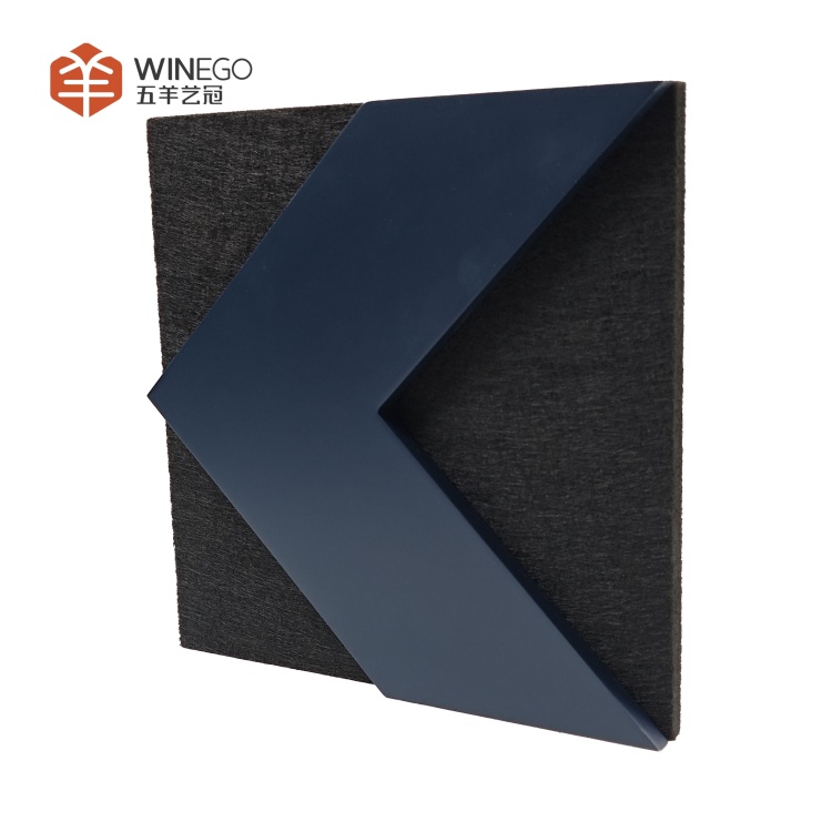 Artistic Geometric PET 3D Wood Slat Acoustic Wall Panels with Painted