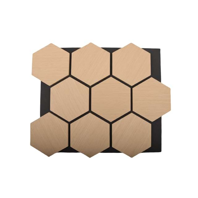 Hexagonal Oak Pet Wool Ceiling Tiles CeilAkupanel Acoustic Wall Panels For Home Slat Design Sound Absorbing Panels