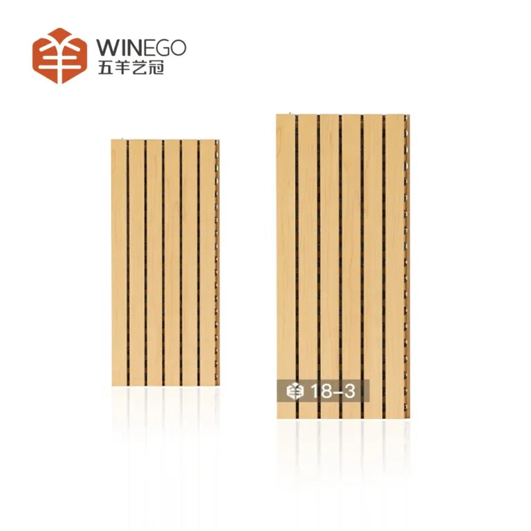 Wooden groove acoustic panel