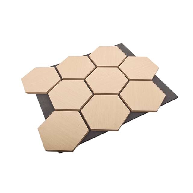 Hexagonal Oak Pet Wool Ceiling Tiles CeilAkupanel Acoustic Wall Panels For Home Slat Design Sound Absorbing Panels