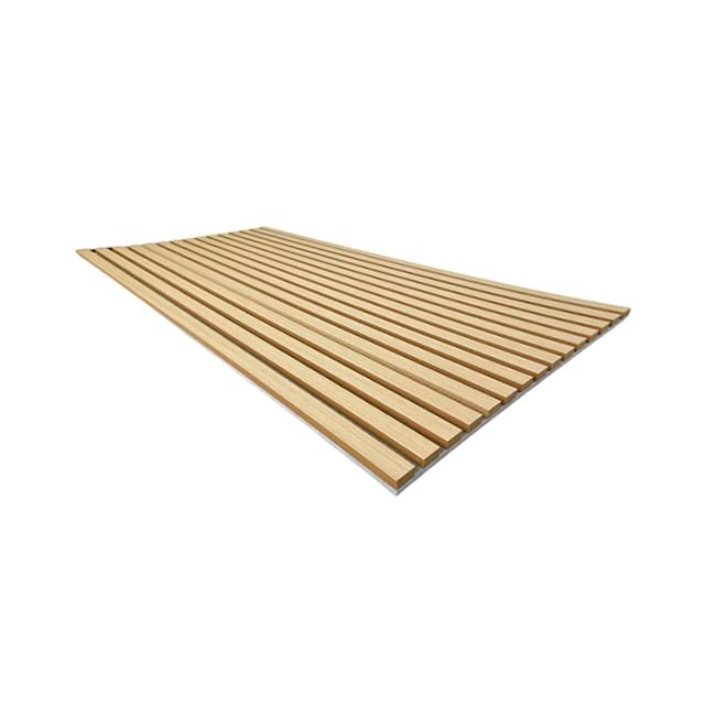 Akupanel Natural Veneer Oak Acoustic Panel Sound Absorbing MDF Wooden Slatted Decorative Wall Panel