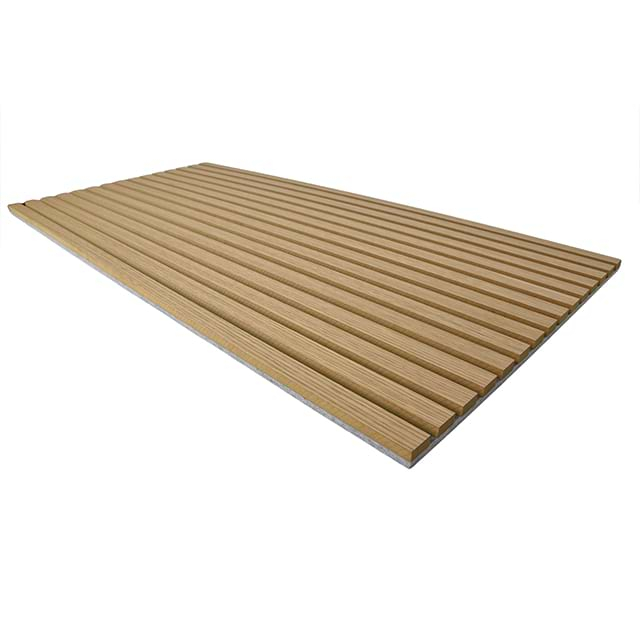 Wall And Ceiling Acoustic Panels Akupanel Mdf Soundproof Slatted Laminated PET Oak Wooden Veneer For Auditorium Hall