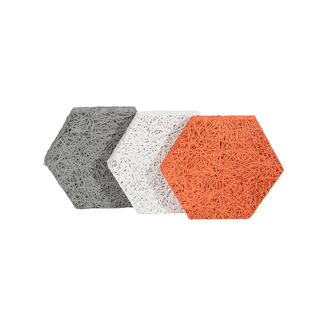 Colorful hexagonal Acoustic Wood Wool Wall Panels For Office Space