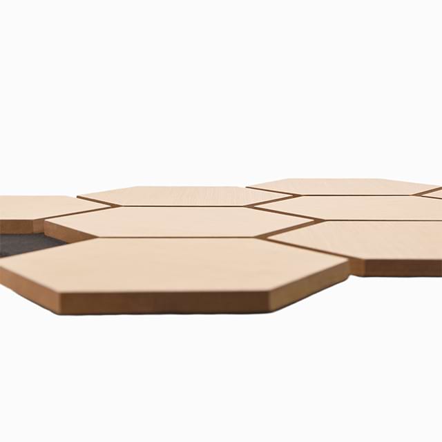 Hexagonal Oak Pet Wool Ceiling Tiles CeilAkupanel Acoustic Wall Panels For Home Slat Design Sound Absorbing Panels