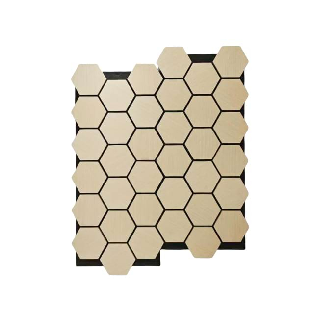 Oak Pet Wool Ceiling Tiles hexagonal Akupanel Acoustic Wall Panels For Home Slat Design Wooden Sound Absorption